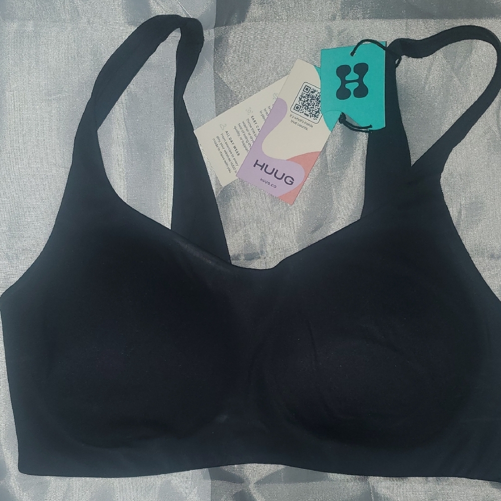 Black Racerback Sports Bra with Wide Straps